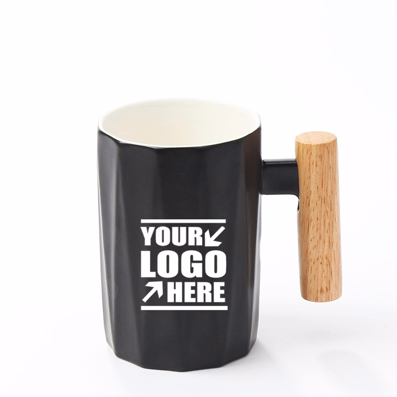11oz Wood Handle Ceramic Mug For Custom Printing