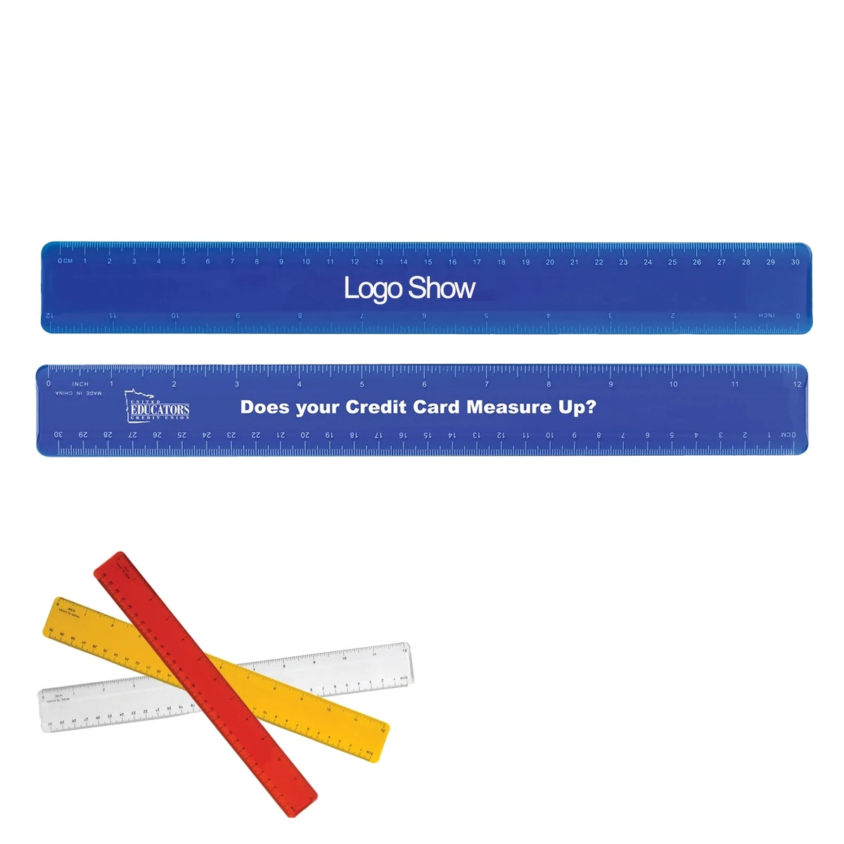 12" Double Beveled Edge Plastic Ruler 1