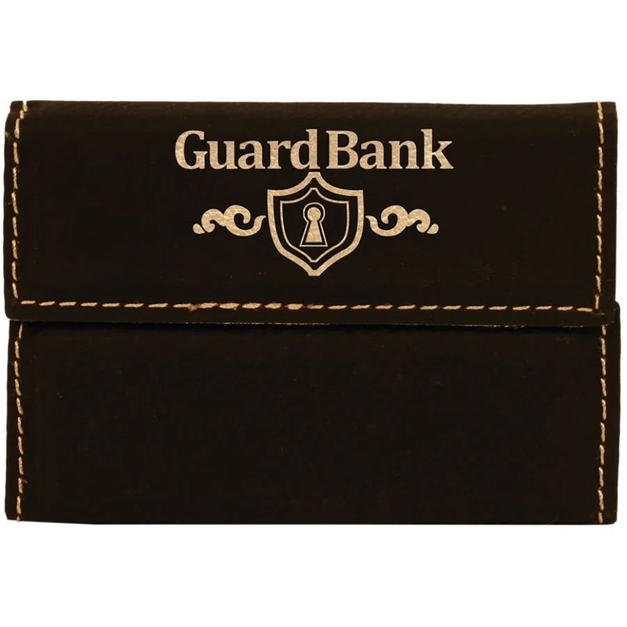 Black Hard Leatherette Business Card Holder 1