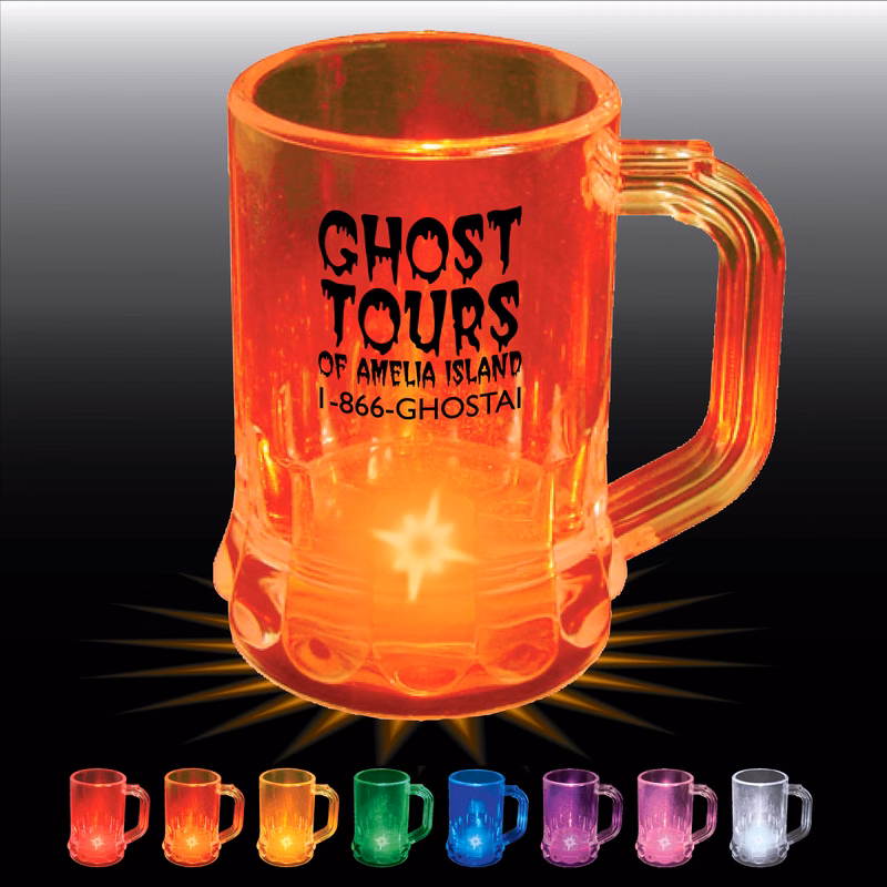 1.25oz Light Up Plastic Fluted Mini Mug with Handle
