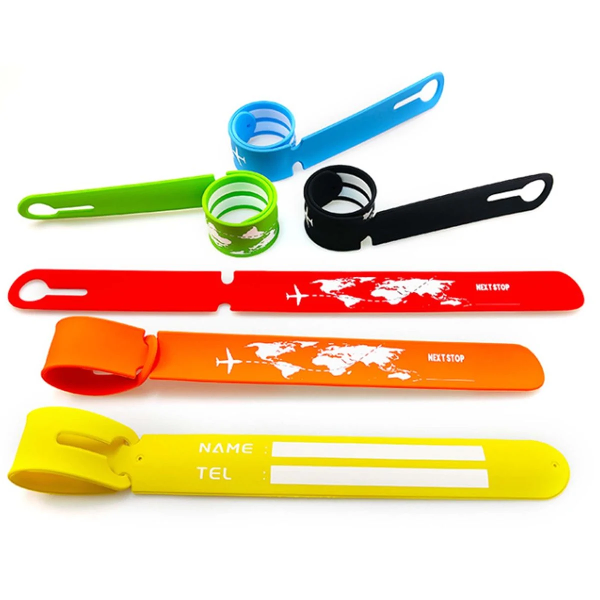 Airplane Slap Band Silicone Wristband Luggage Identifier 1