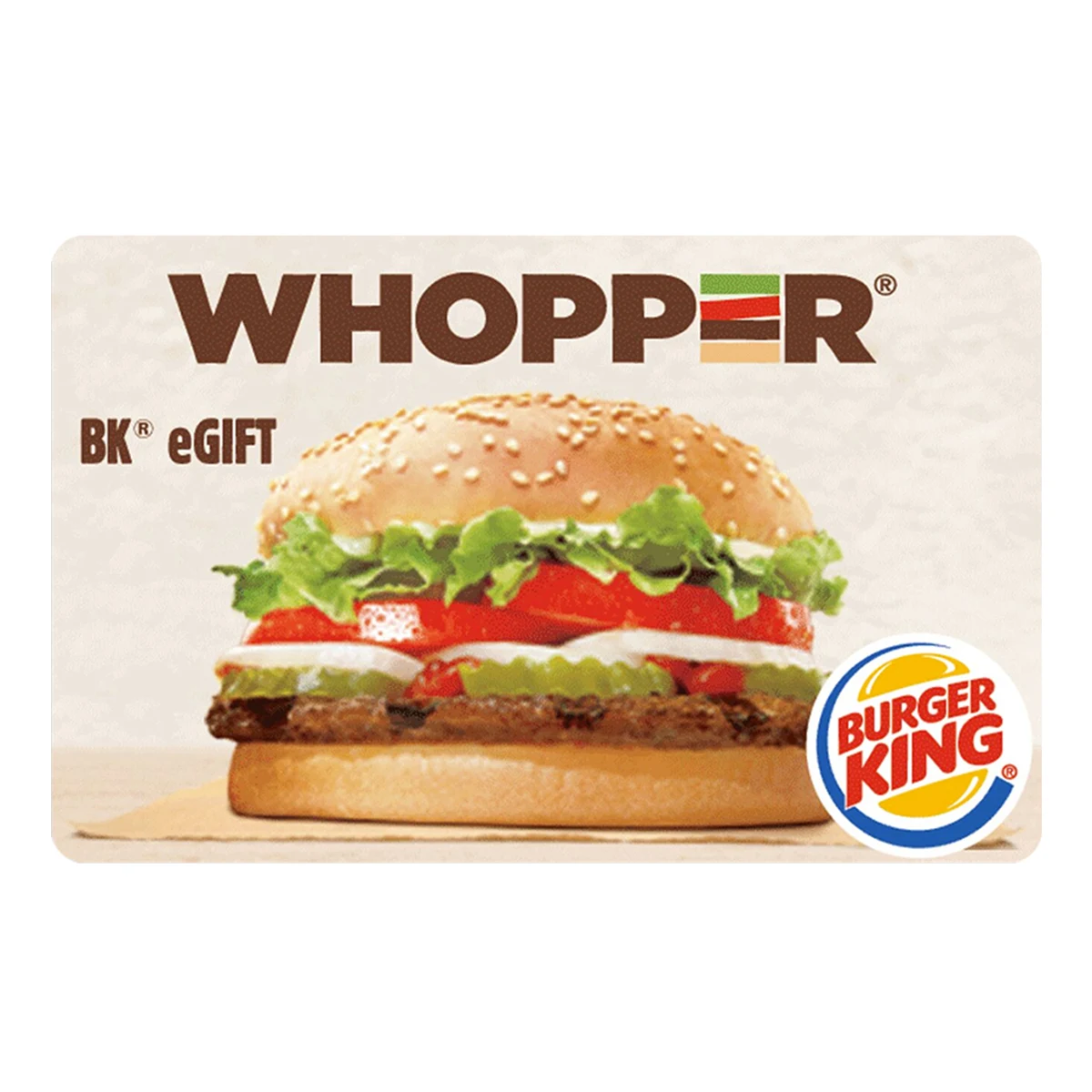 Burger King Gift Card 1