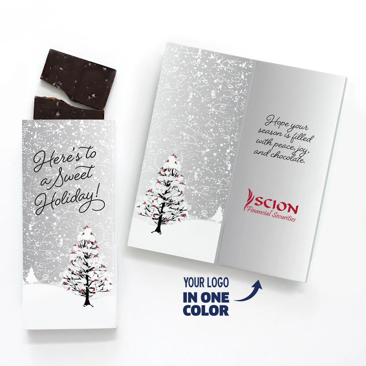 One Color Foil-Stamped Stock Cardinals Sweeter Cards with Sea Salt Caramel Chocolate Bar 1