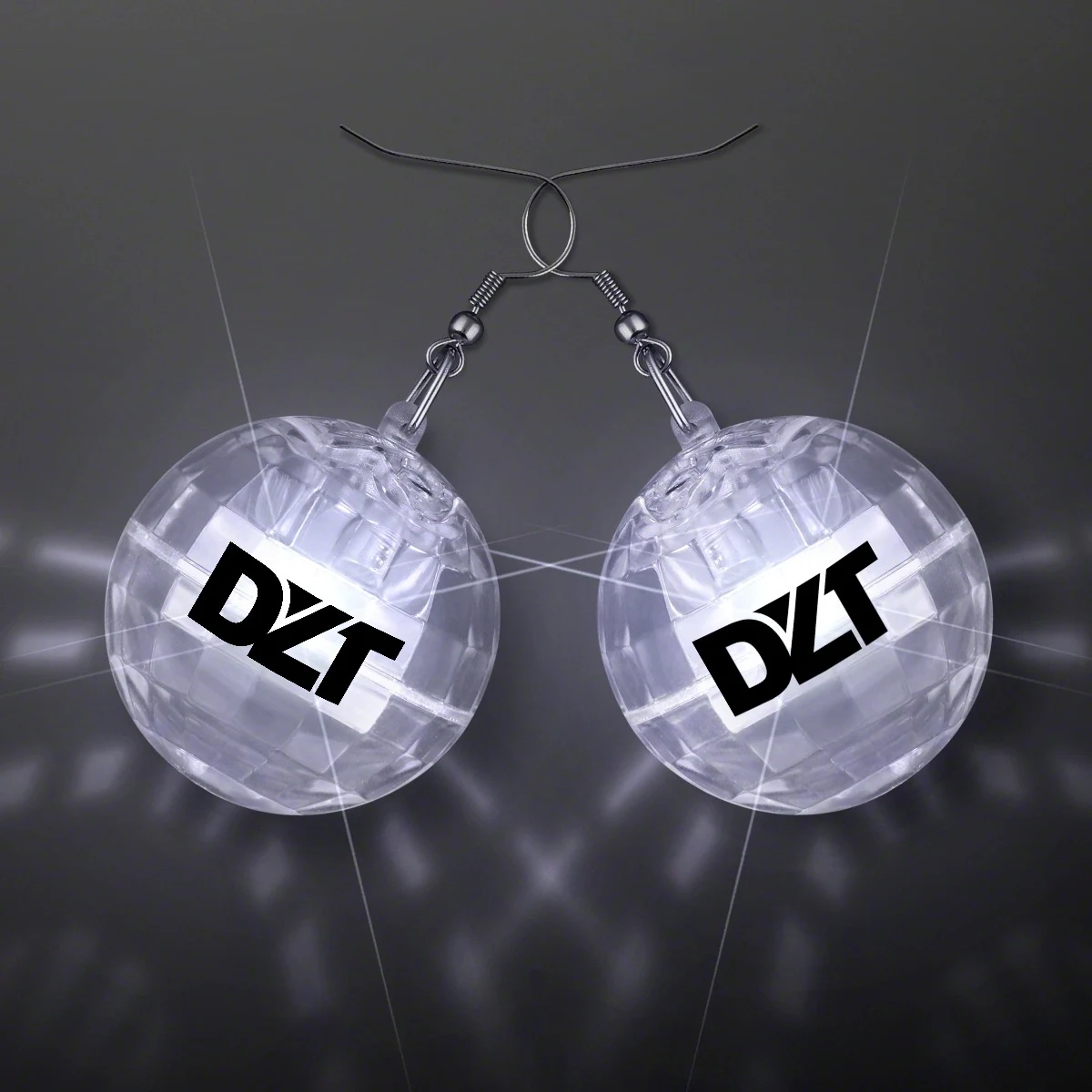 Light Projecting Disco Ball Earrings, 1 Pair 1