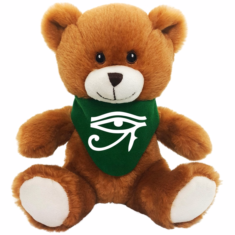 8" Embroidered Eyes Honey Brown Bear