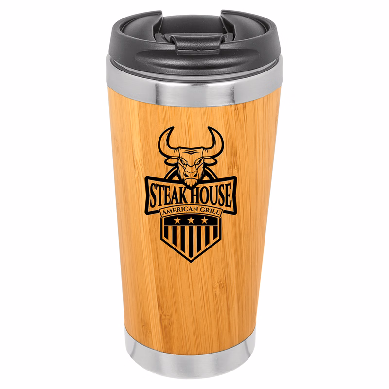 15 oz. Bamboo Stainless Steel Tumbler