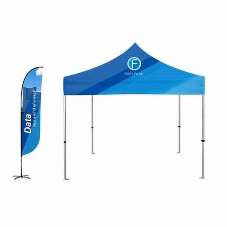 Standard Canopy Kit - 10'x10' Hex Aluminum Frame Tent & 12' Feather Flag