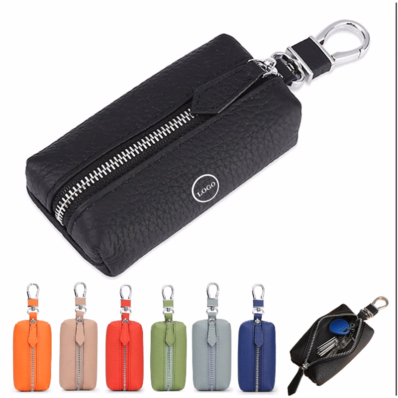 Leather Car Key Holder with Clip