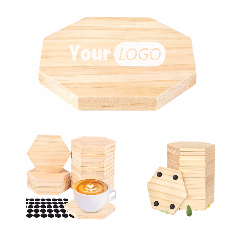 Custom Hexagon Wooden Coaster