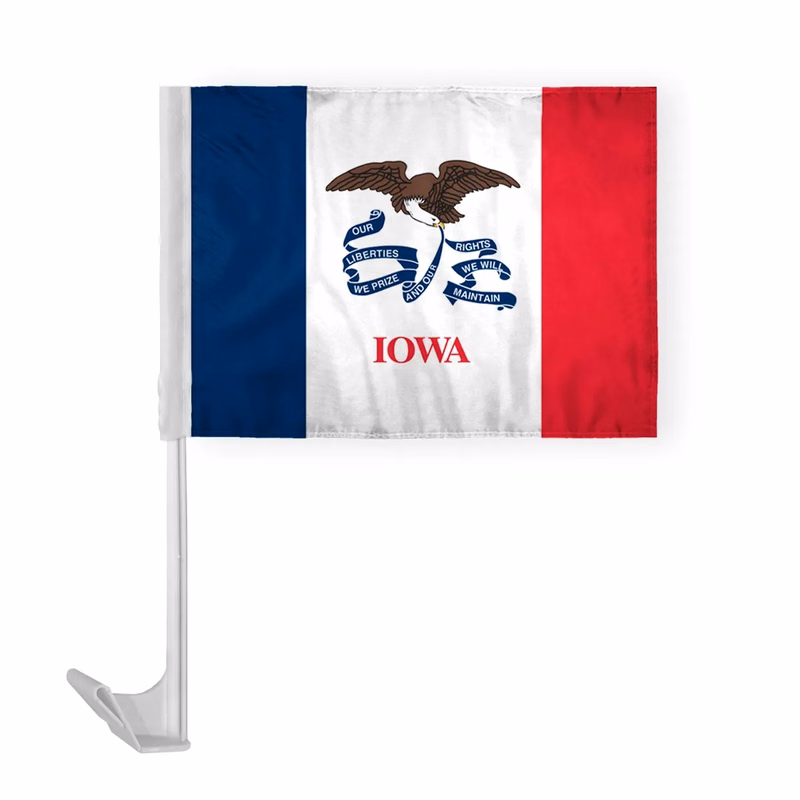 12"x16" & 10.5"x15" Iowa Car Flags