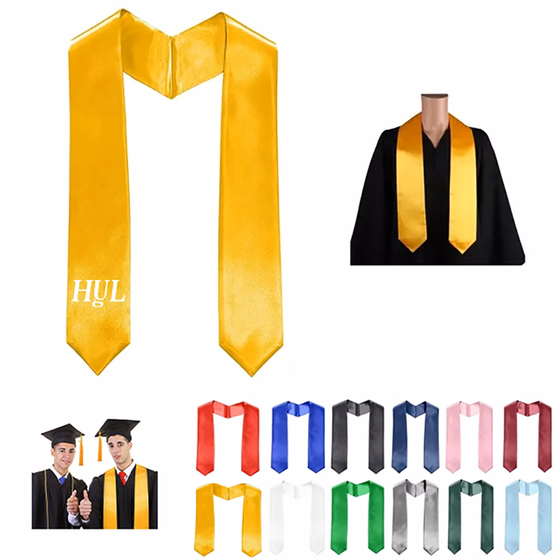 Plain Graduation Stole Sash 60 Inch Long Adults for High Sch