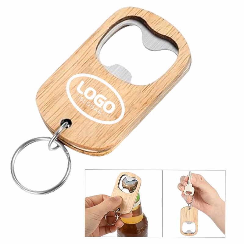 Wooden Bottle Opener Keychain	