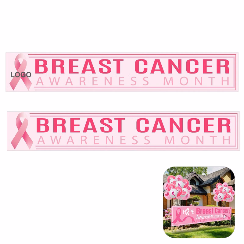 Pink Ribbon Fence Banner (direct import)