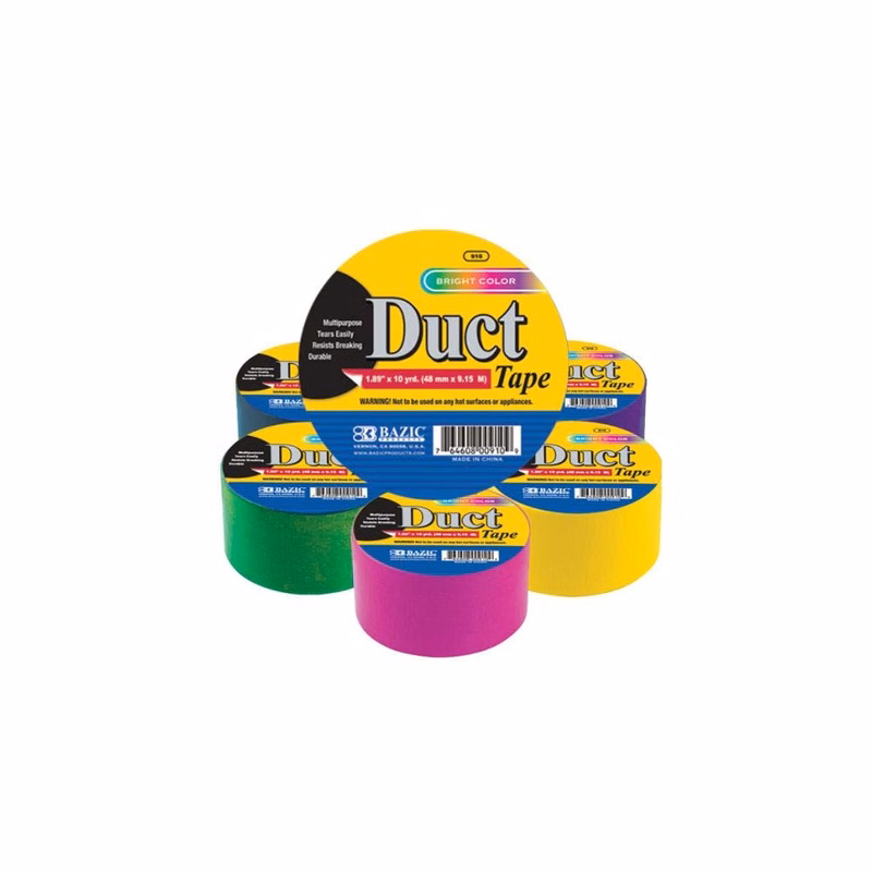 Duct Tape - Assorted Fluorescent Colored 1.88" x 10 Yard