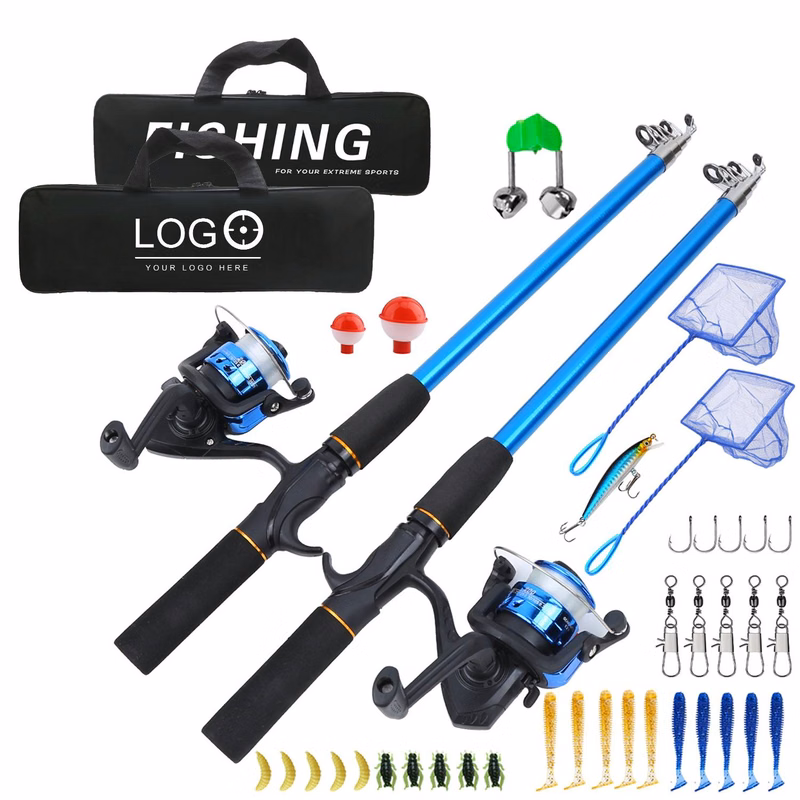 2-Piece Telescopic Fishing Rod and Reel Set