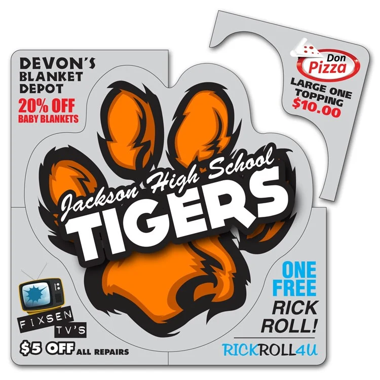 Corner Coupon Paw Print Magnet - 6x6 Round Corners 40 Mil Outdoor Safe 1