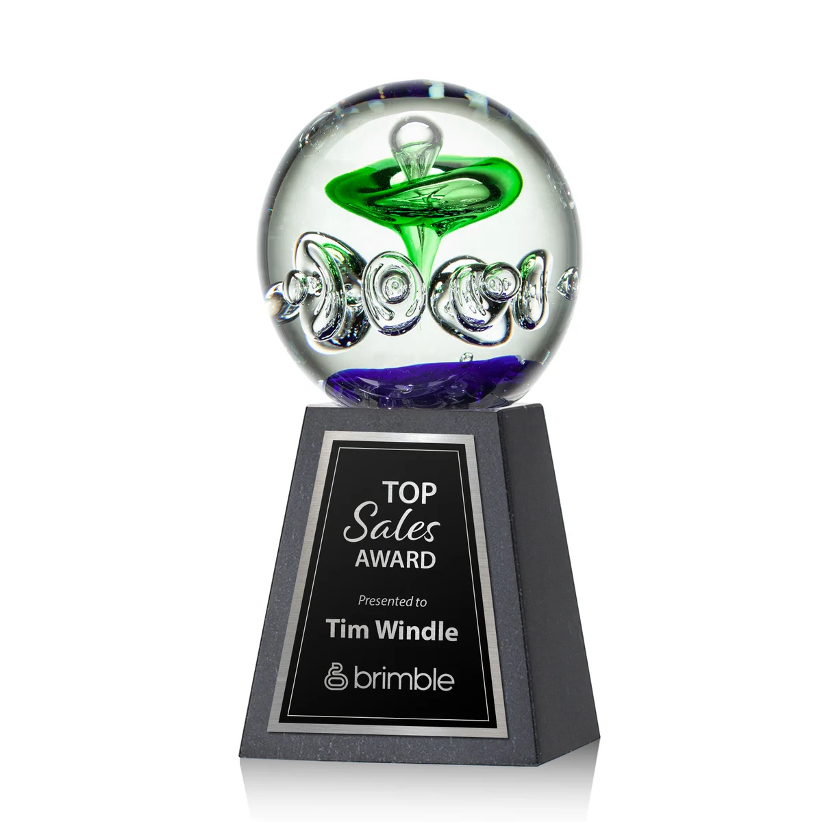 Aquarius Award on Tall Marble Base 1