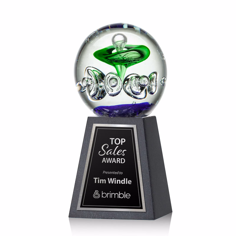 Aquarius Award on Tall Marble Base