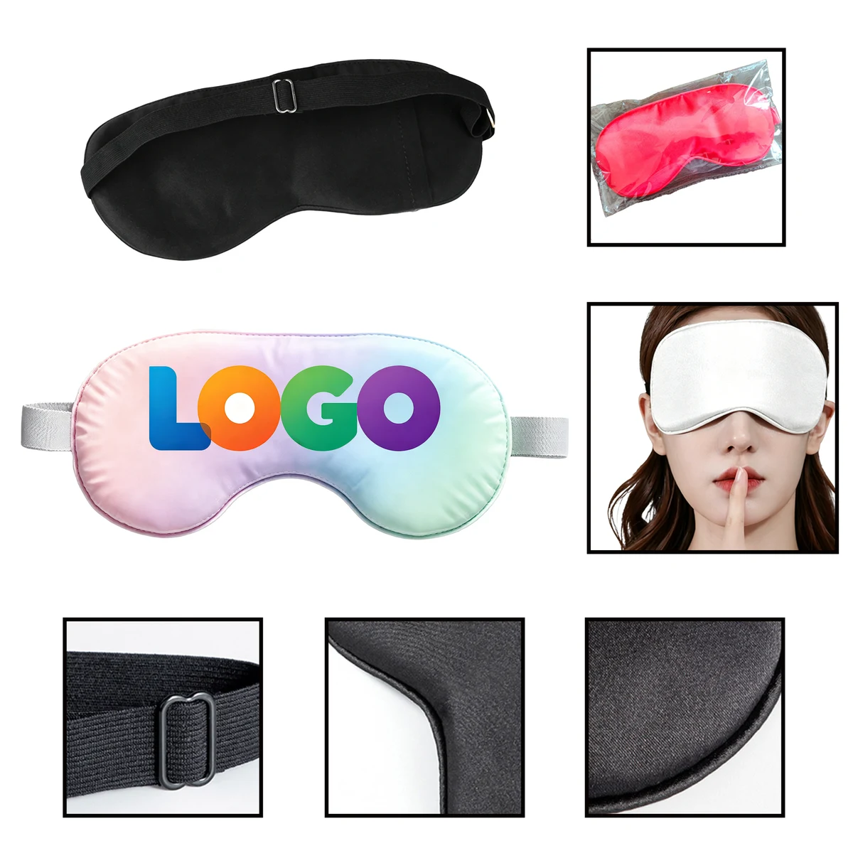 Custom Printed Satin Travel Sleep Mask 1
