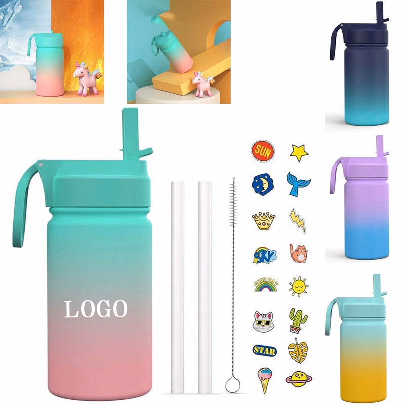 12oz Stainless Steel VacuumStraw Water Bottle