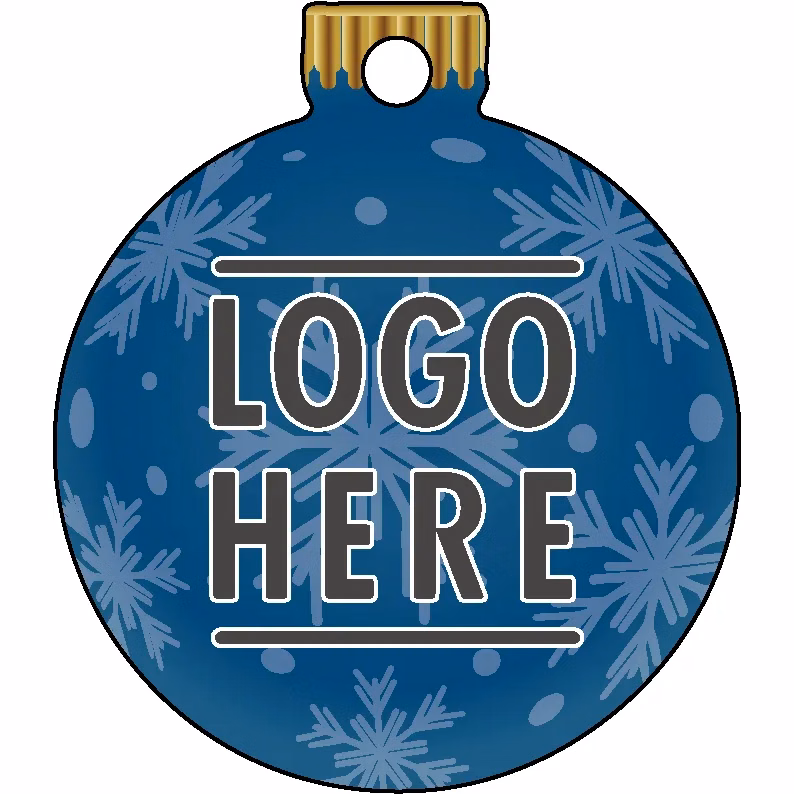 1/4" Recycled Wood Ornaments-Bulb 2 - Snowflake - Blue