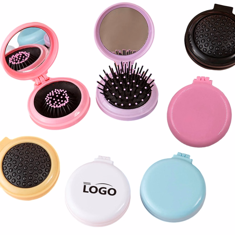 Portable Mini Folding Mirror Air Cushion Comb MOQ 100PCS