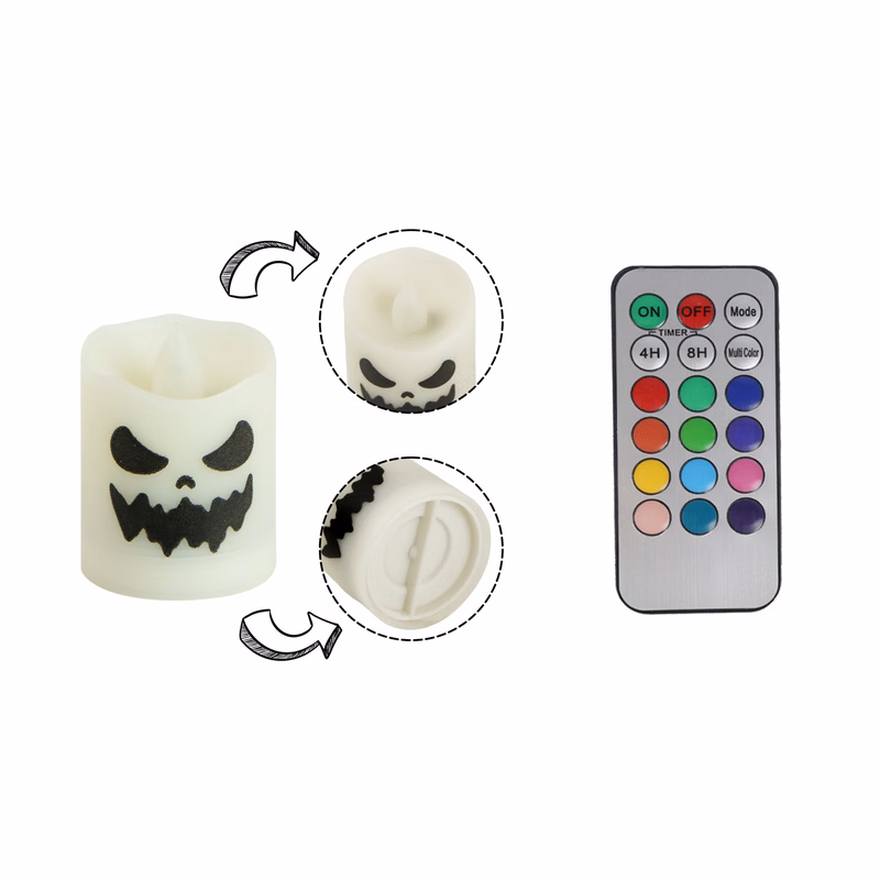 7-Color Ghost Face Candle Lamp (12-Pack)