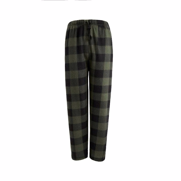 Men's Polar Fleece Pajama Pants - Size S-2XL Green/black