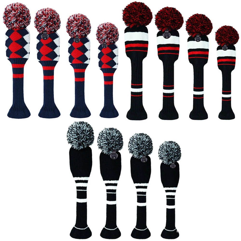 Knit Golf Club Head Covers Fairway Hybrids With Number Tag 1