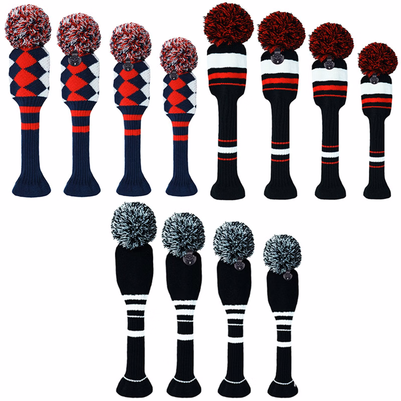 Knit Golf Club Head Covers Fairway Hybrids With Number Tag