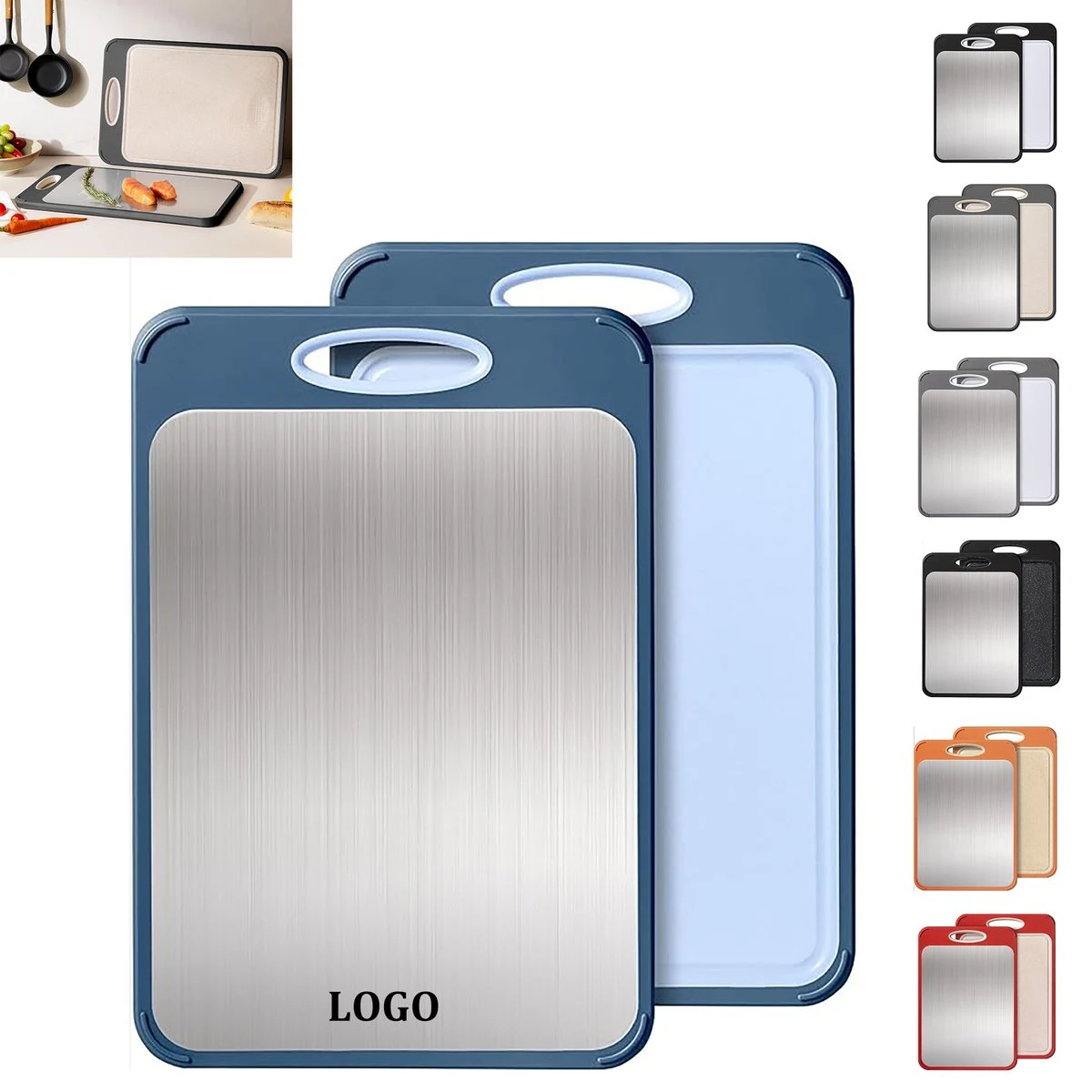 Double Sided Stainless Steel Cutting Board 1