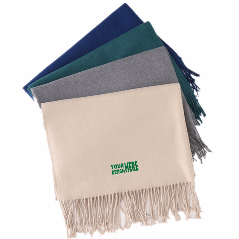 Monochrome Shawl With Logo