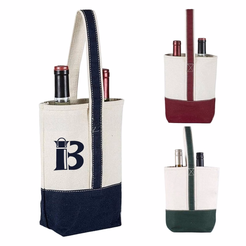 2 Bottle Canvas Wine Tote Bag