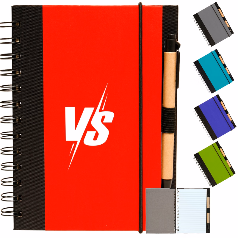 5" x 7" in Eco Friendly Spiral Notebook with Pen