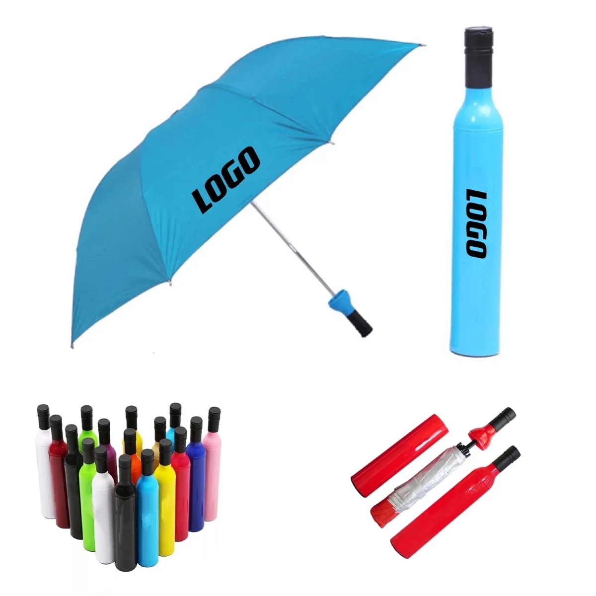 Folding Umbrella with Wine Bottle 1