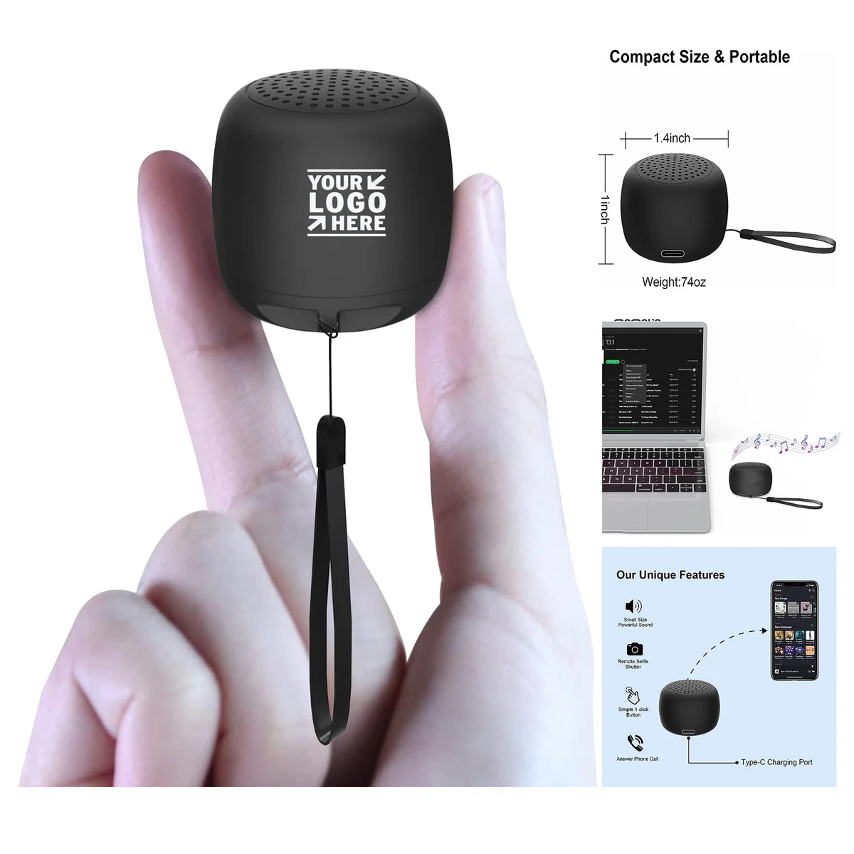 Built in Mic TWS Pairing Portable The Smallest Mini Wireless Bluetooth Speaker 1