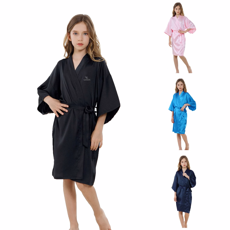 Kids Girl's Satin Silky Kimono Robe