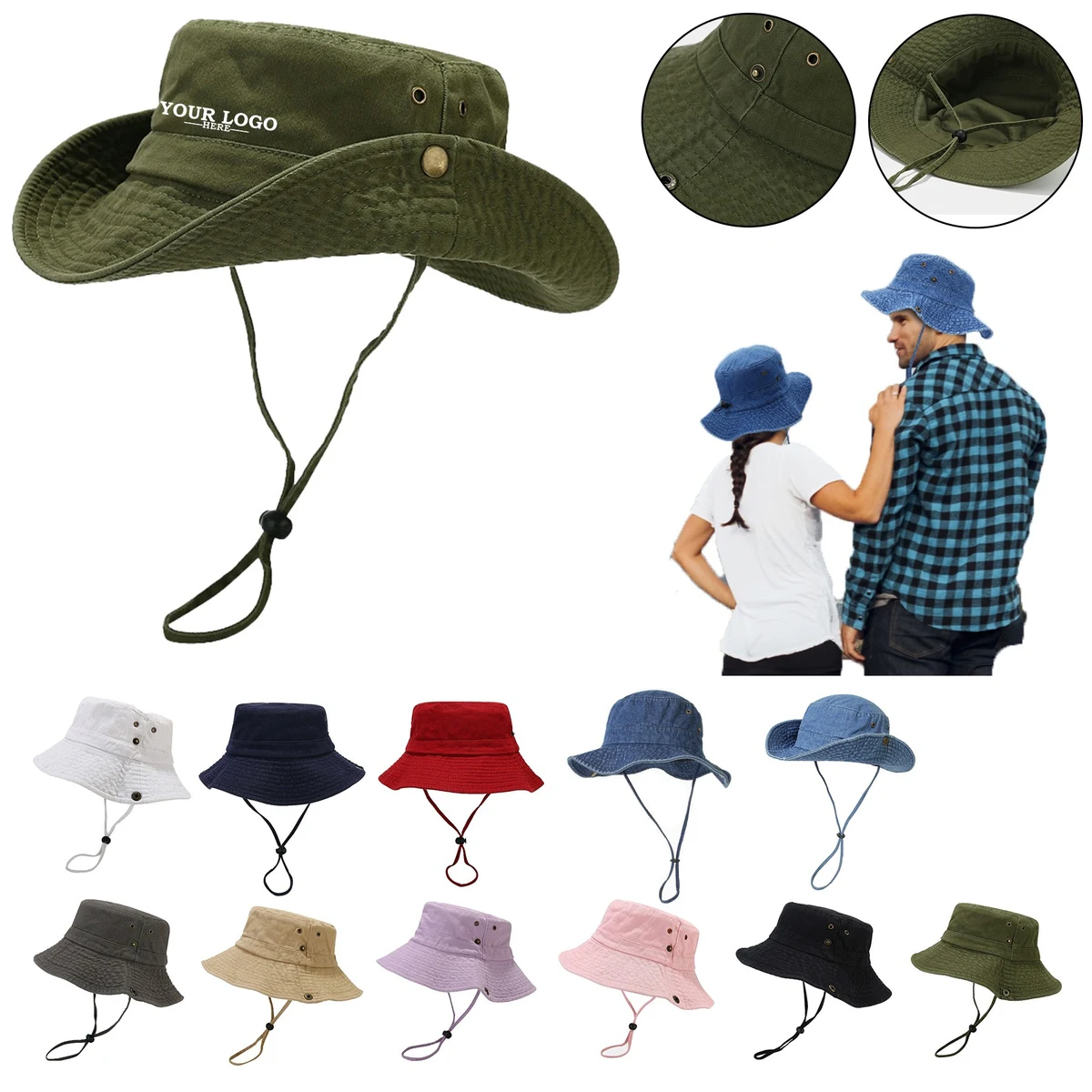 Stone Washed Adjustable Bucket Hat 1