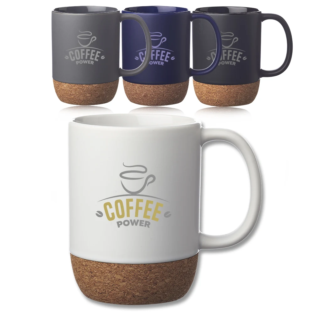 15 oz Matte Cork Bottom Ceramic Mug 1