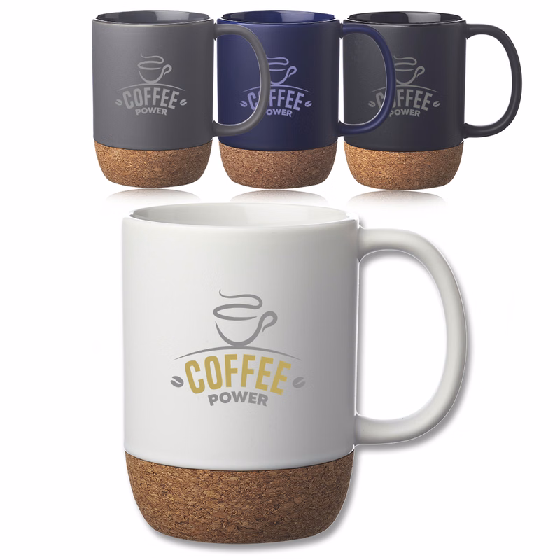 15 oz Matte Cork Bottom Ceramic Mug