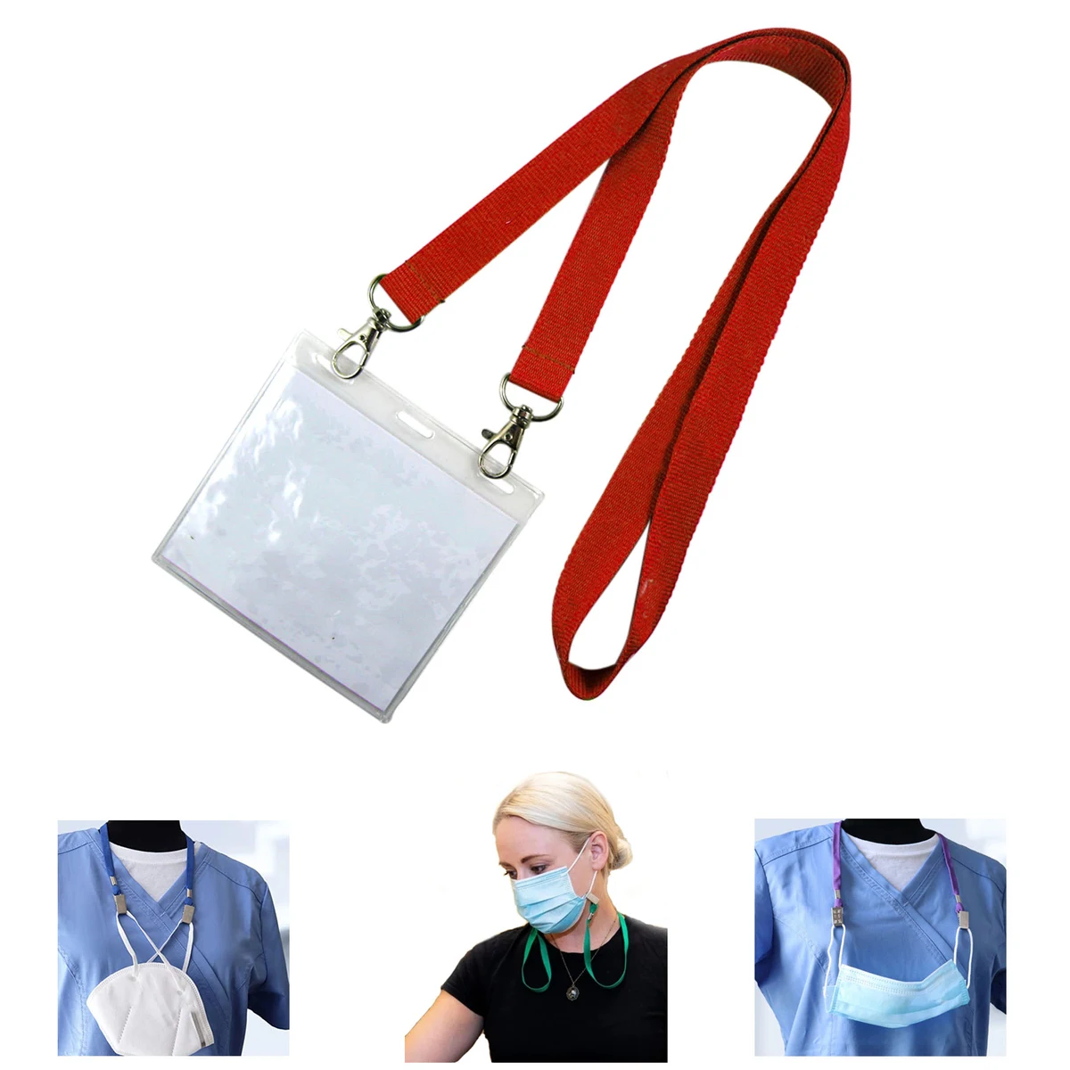 Double Clips Lanyard for Facemask and ID Card 1
