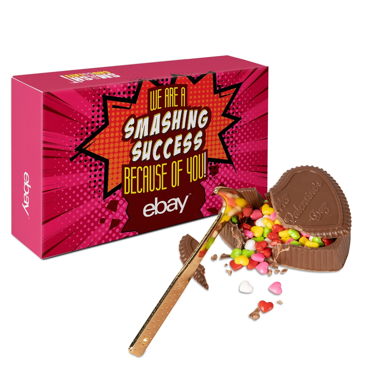 Smash Chocolate Heart with Candy Hearts 1