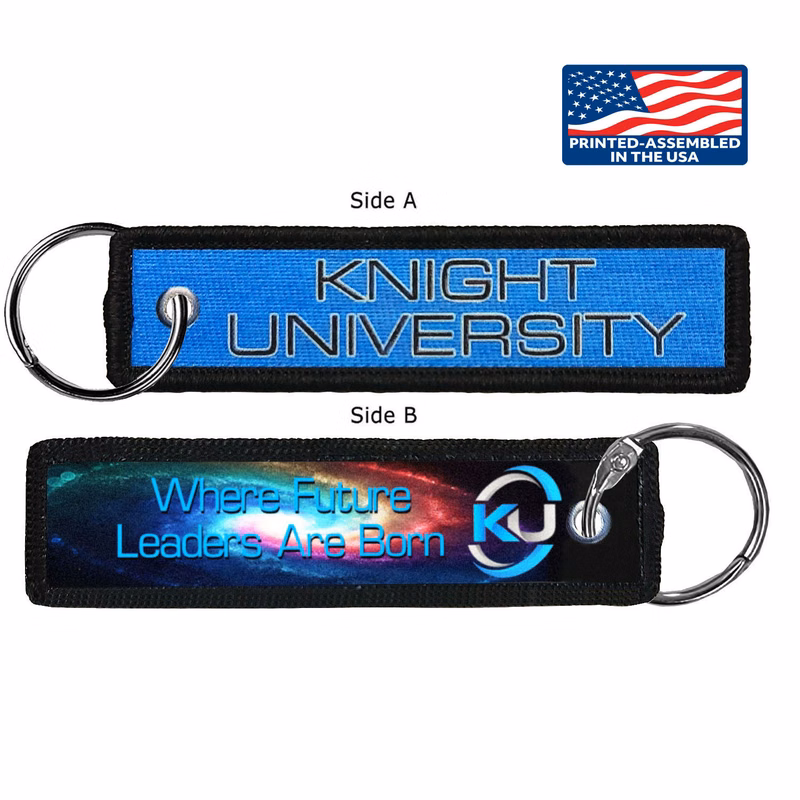 1" x 4" Two Sided 4CP Dye Sub Medium Size Key Ring with Merrow Border