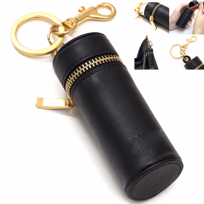 Nappa Leaeher Zipper Lipstick Case
