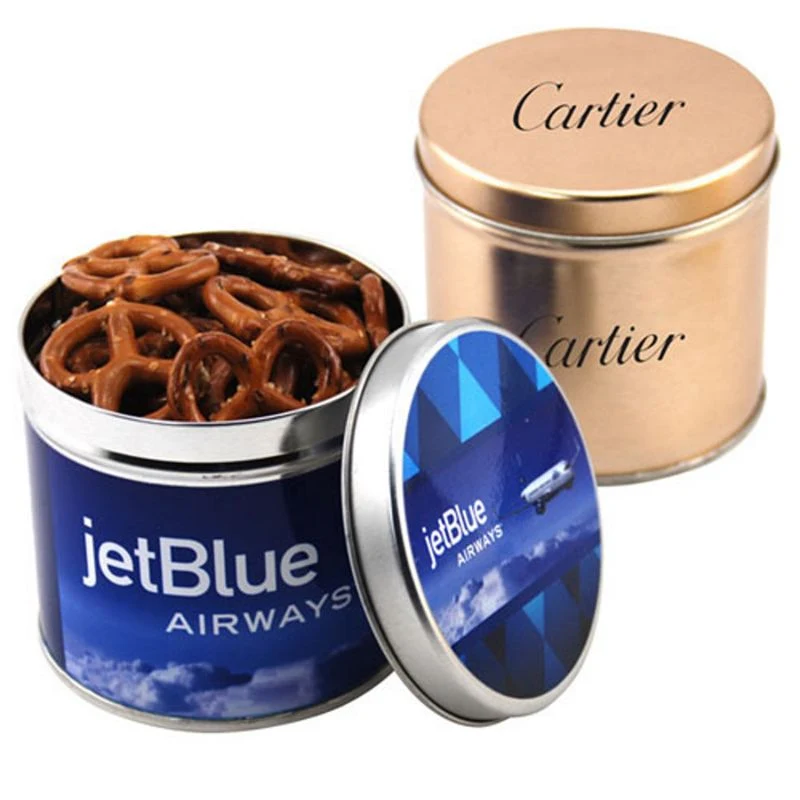 Round Tin with Mini Pretzels 1