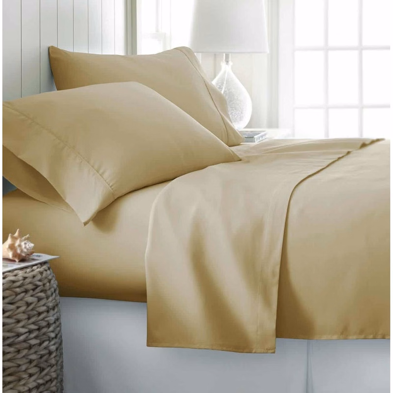 Microfiber Bed Sheets - Gold Twin 3 Piece Set