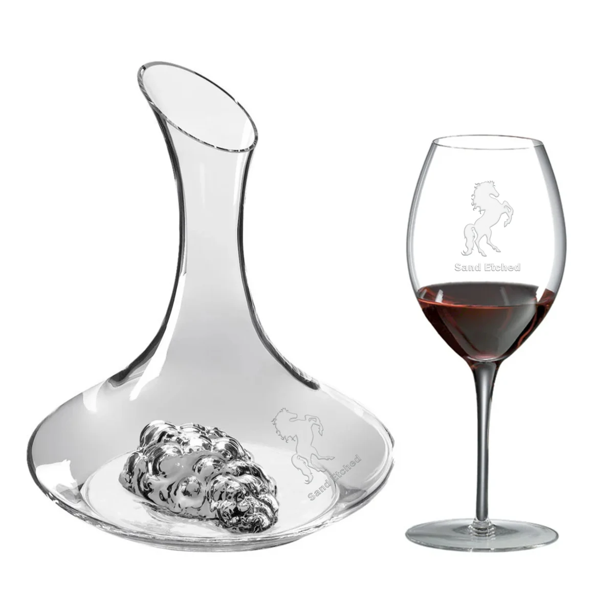Grapes Decanter Gift Set Lead-Free Crystal 1