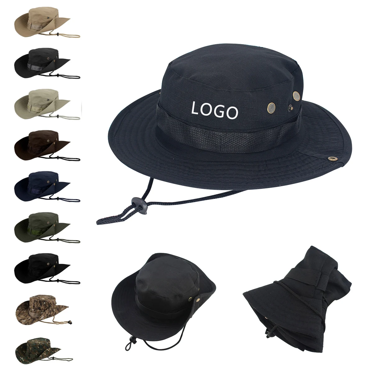 Dual Sided Cowboy Bucket Hat Sun Webbing Fisherman 1