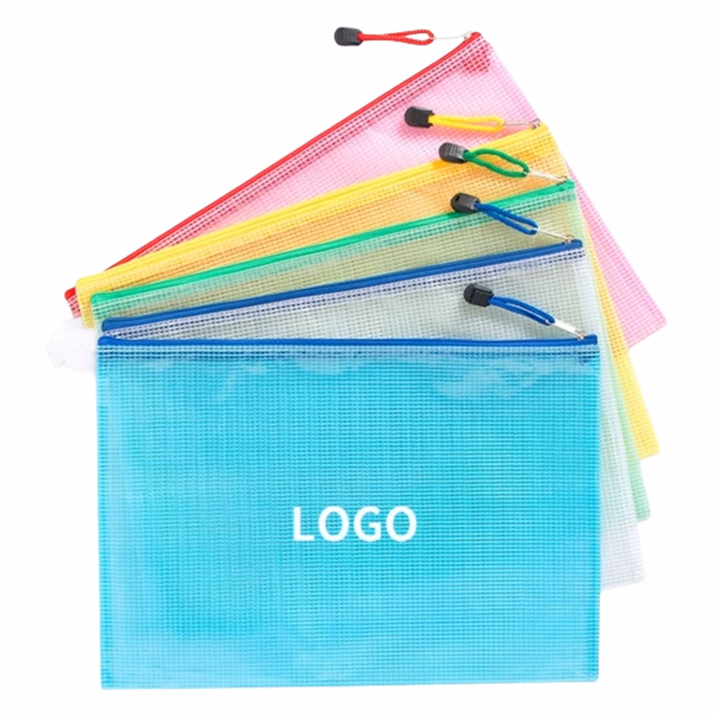 Transparent Mesh Zipper File Pouch