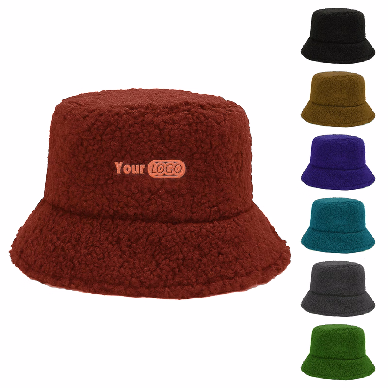 Cotton Luxurious Winter Faux Fur Bucket Hat For Effortless Elegance